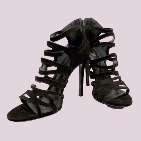 SCHUTZ Women Pequena Suede Black Strappy Dress High Heels Sandals US 8.5 B NEW - Picture 4 of 16